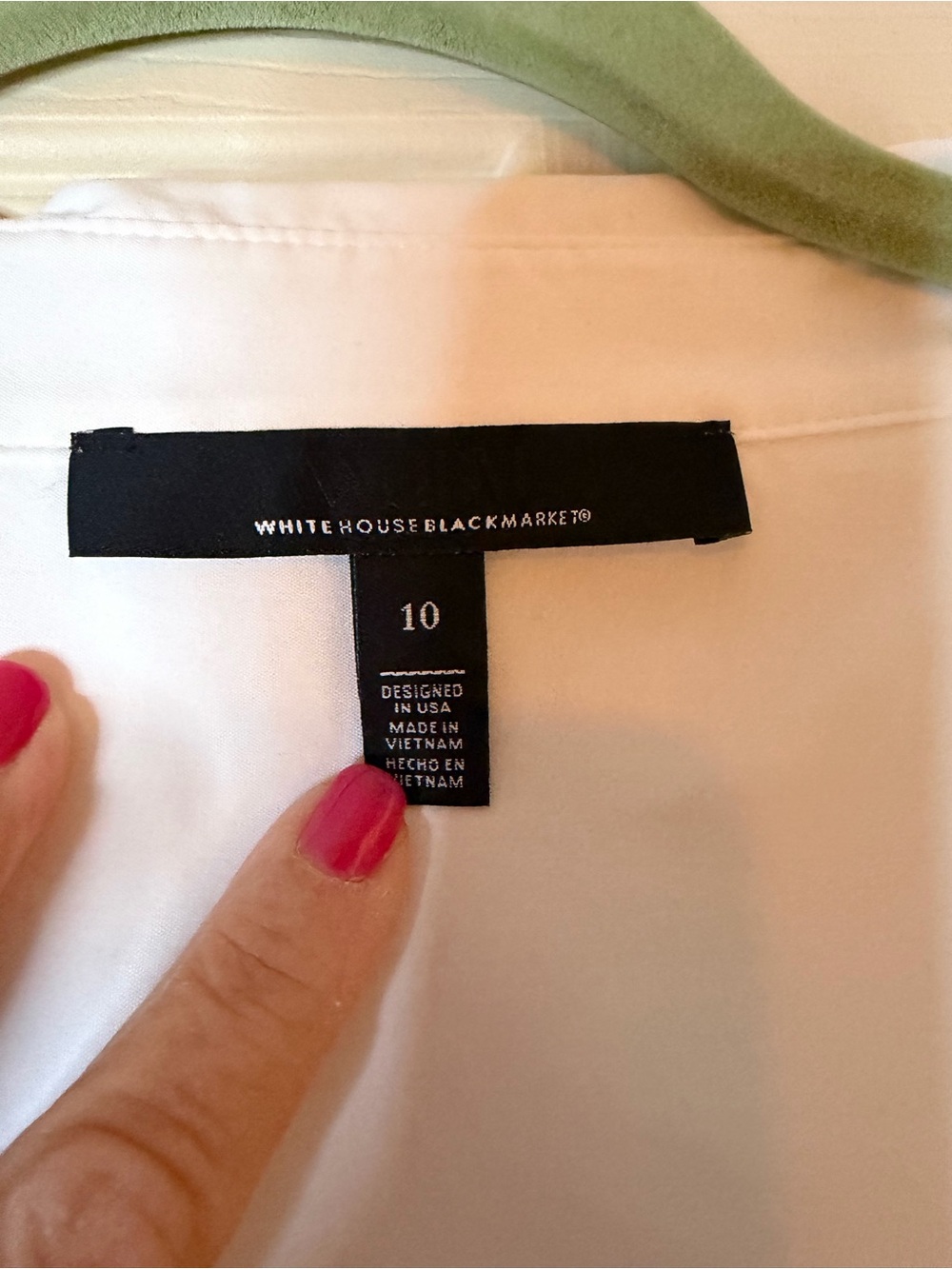 White House Black Market White Button-Front Blouse with Black Label - Picture 3 of 3